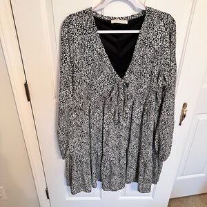 Black and White Patterned Dress